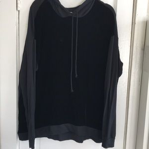 Velvet front hoodie